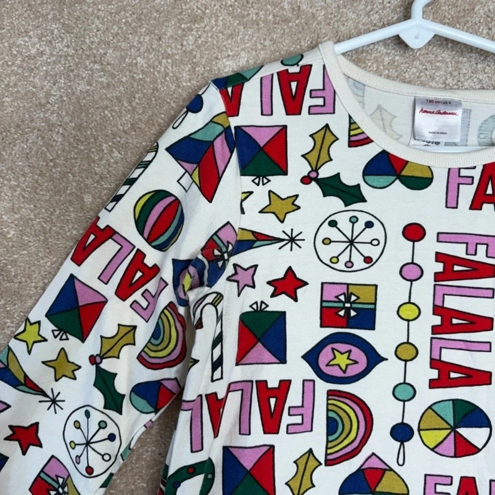 Hanna Andersson Christmas Dress Girls Size‎ 8 130cm Long Sleeve Holiday